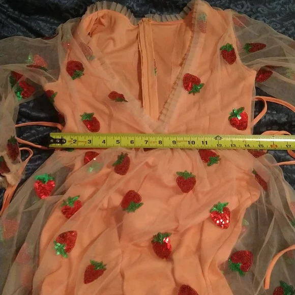 STRAWBERRY 🍓 DELIGHT.....Sexy Sequin Tulle Dress - Picture 8 of 9